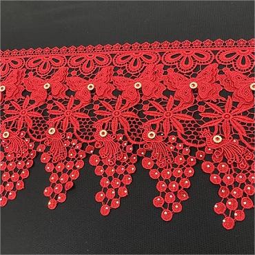 3D ມີ gemstone lace Polyester