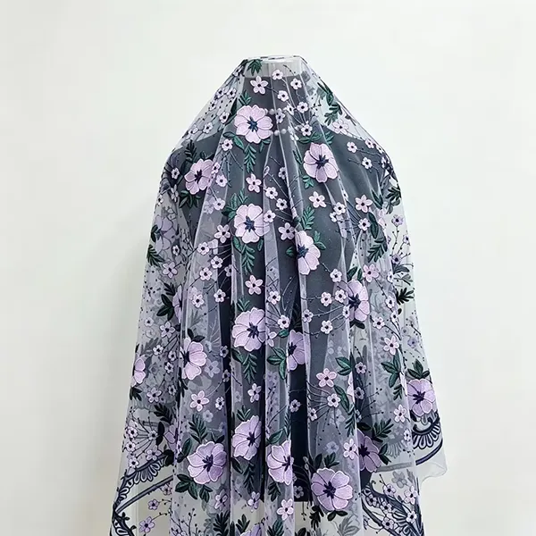 Vintage Multi Color Embroidery Mesh Lace Fabric For Dresses Vintage Multi Color Embroidery Mesh Lace Fabric For Dresses