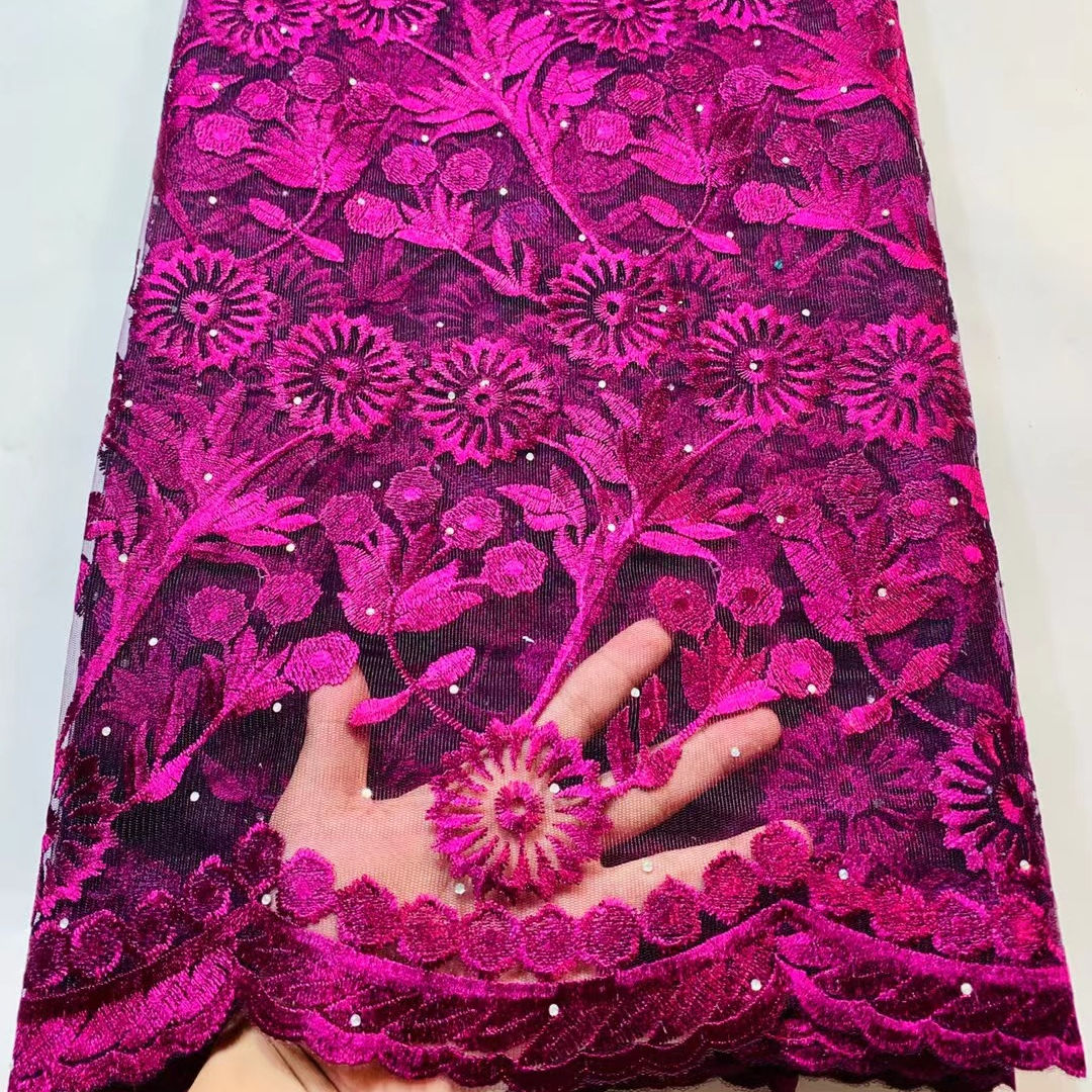 ເລເຊີຕັດຜ້າເລຍ polyester ໃນອາຟຣິກາໃນອາຟຣິກາທີ່ມີ sequins nigeria laces