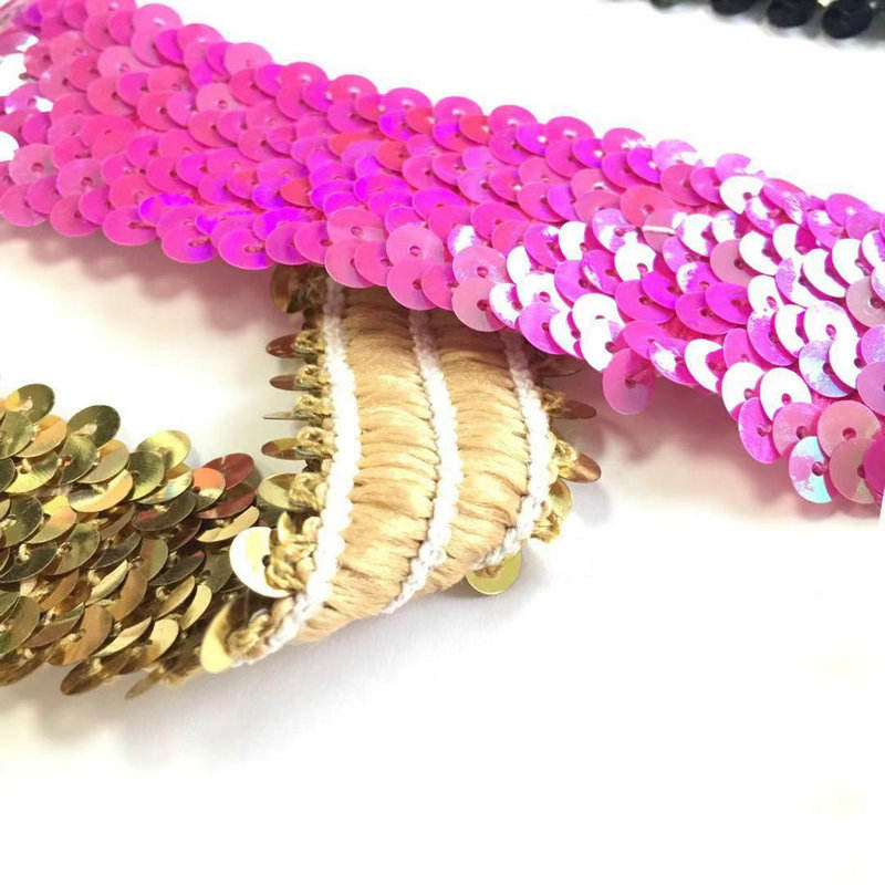 ຄວາມກວ້າງຂອງ Widwth ສໍາເລັດຮູບ braid elastic sequin sequin sequin sequin sequin sequin sequin sequin sequin lace