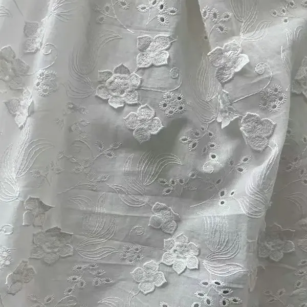 ດອກໄມ້ 3D ທີ່ຕົກແຕ່ງຜ້າຝ້າຍ 100% ດ້ວຍຜ້າຝ້າຍ
